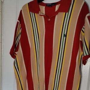 Polo by Ralph Lauren Red and Yellow Striped Polo